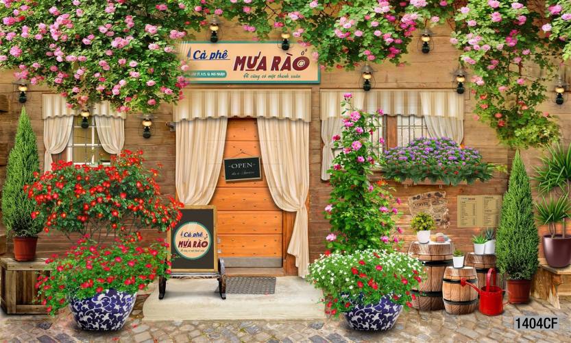  Tranh dán tường CAFE Phố Xưa - Tranh tường chất lượng cao