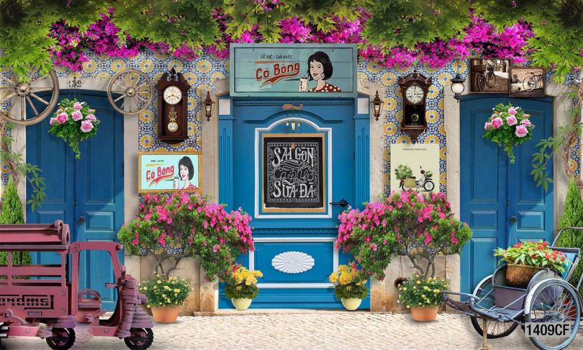  Tranh dán tường CAFE Phố Xưa - Tranh tường chất lượng cao