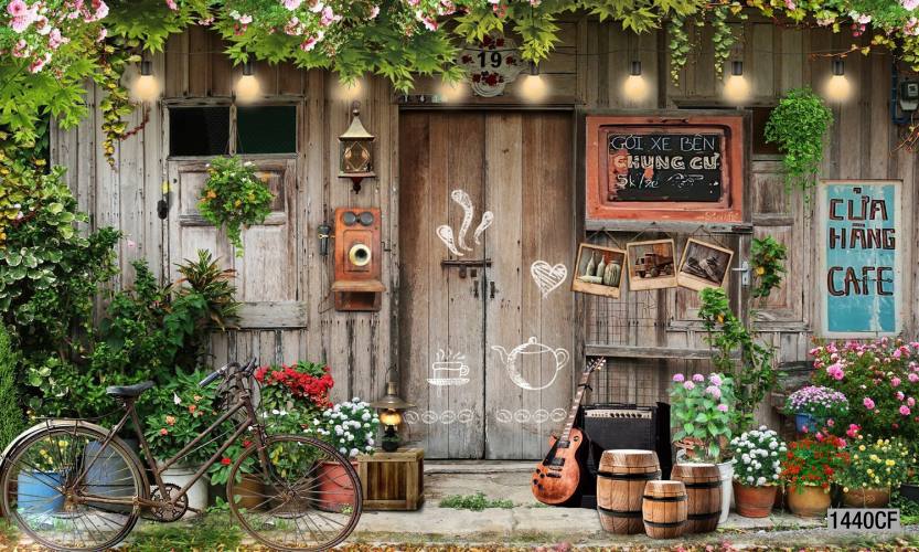  Tranh dán tường CAFE Phố Xưa - Tranh tường chất lượng cao