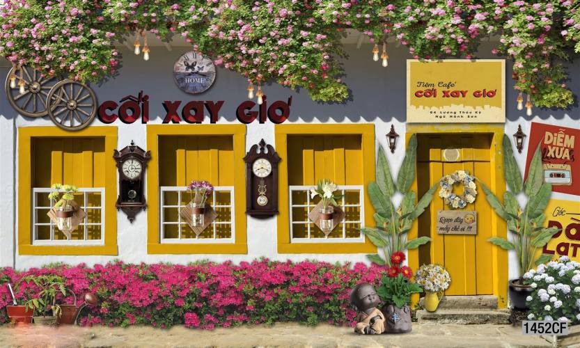  Tranh dán tường CAFE Phố Xưa - Tranh tường chất lượng cao