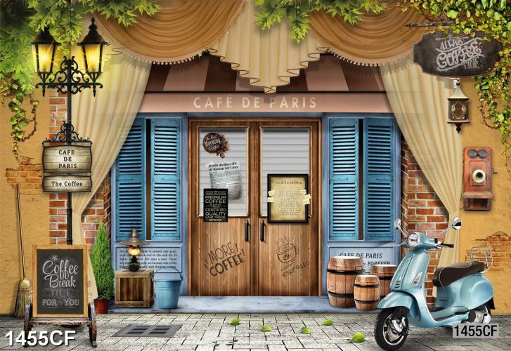  Tranh dán tường CAFE Phố Xưa - Tranh tường chất lượng cao
