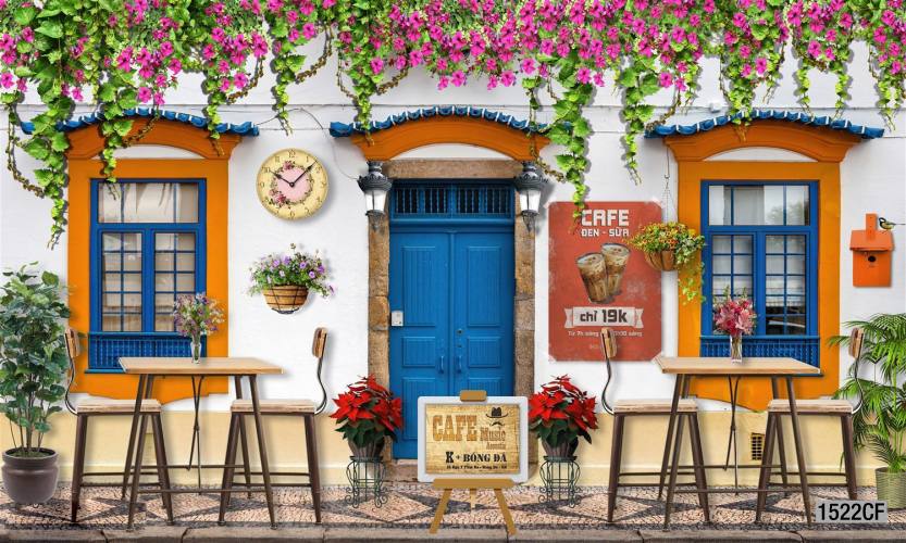 Tranh dán tường CAFE Phố Xưa - Tranh tường chất lượng cao