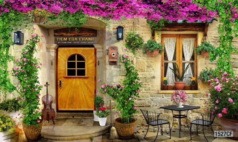 Tranh dán tường CAFE Phố Xưa - Tranh tường chất lượng cao