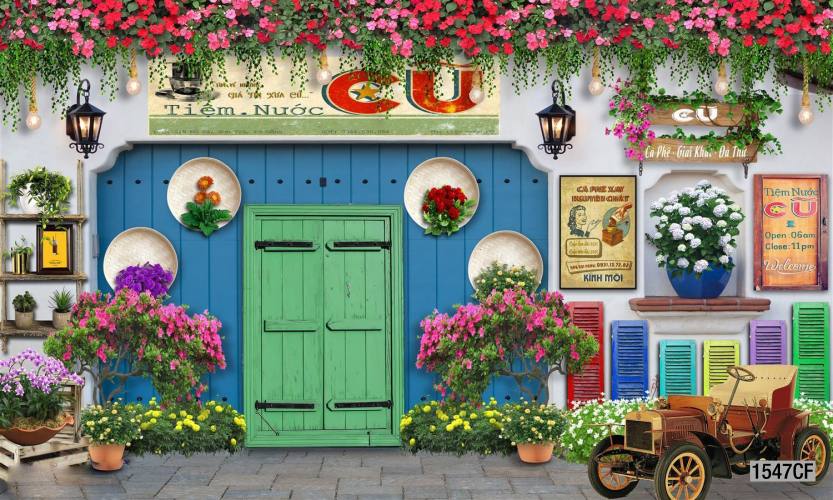 Tranh dán tường CAFE Phố Xưa - Tranh tường chất lượng cao