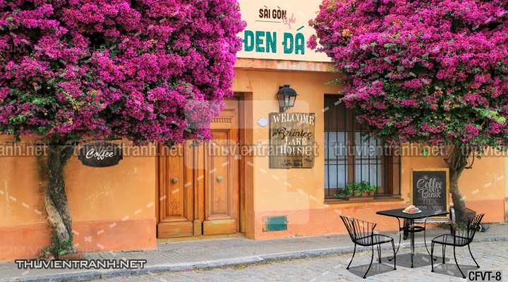 Tranh dán tường CAFE Phố Xưa - Tranh tường chất lượng cao