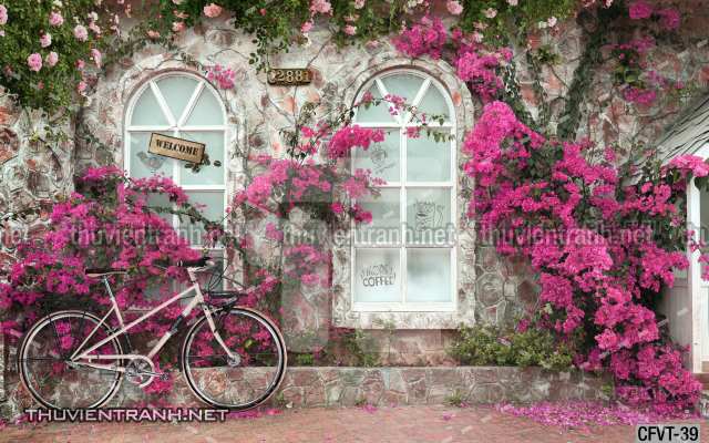 Tranh dán tường CAFE Phố Xưa - Tranh tường chất lượng cao