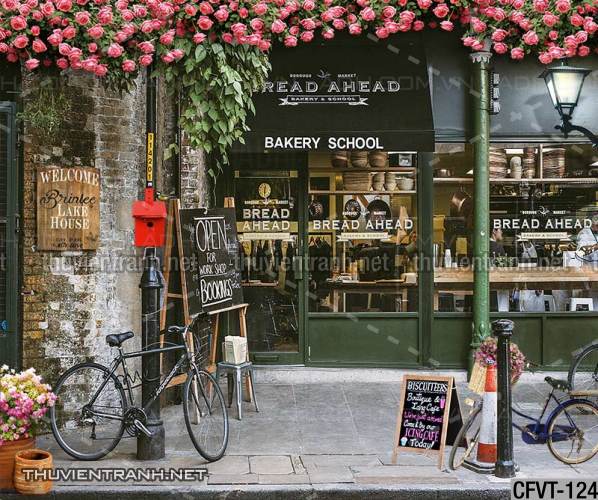 Tranh dán tường CAFE Phố Xưa - Tranh tường chất lượng cao