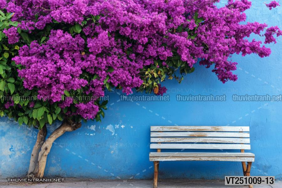  Tranh dán tường ngôi nhà xinh mộng mơ,  cửa nhà hoa leo  - Tranh tường chất lượng cao