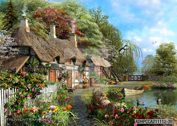 Tranh phong cảnh đồng quê  Châu Âu - Tranh tường chất lượng cao