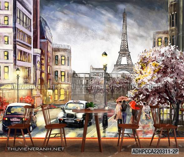  Tranh dán tường Phong cảnh Tháp Eiffel - Tranh tường chất lượng cao