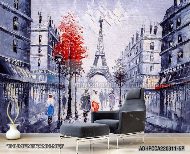  Tranh dán tường Phong cảnh Tháp Eiffel - Tranh tường chất lượng cao