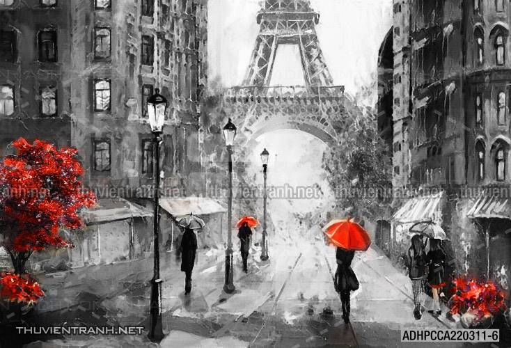  Tranh dán tường Phong cảnh Tháp Eiffel - Tranh tường chất lượng cao