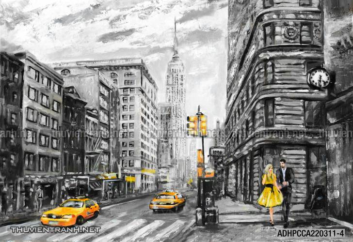  Tranh dán tường Phong cảnh đường Phố New York - Tranh tường chất lượng cao