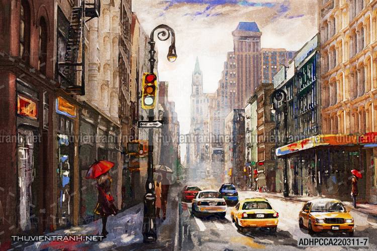  Tranh dán tường Phong cảnh đường Phố New York - Tranh tường chất lượng cao