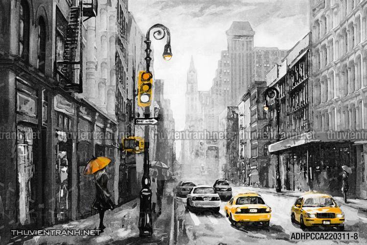  Tranh dán tường Phong cảnh đường Phố New York - Tranh tường chất lượng cao
