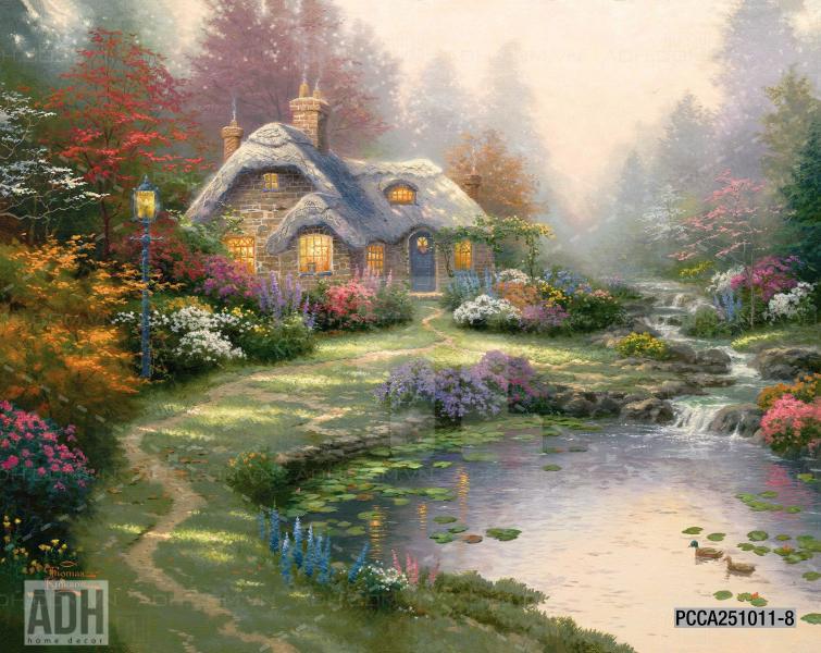 Tranh dán tường dãy phố cà phê châu Âu - Kết quả tìm kiếm tranh tường
