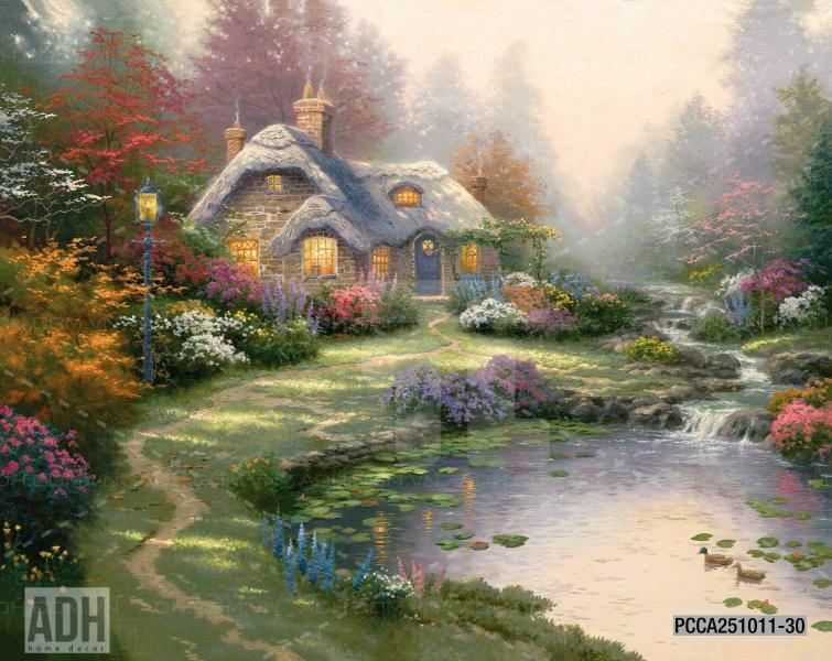 Tranh dán tường dãy phố cà phê châu Âu - Kết quả tìm kiếm tranh tường