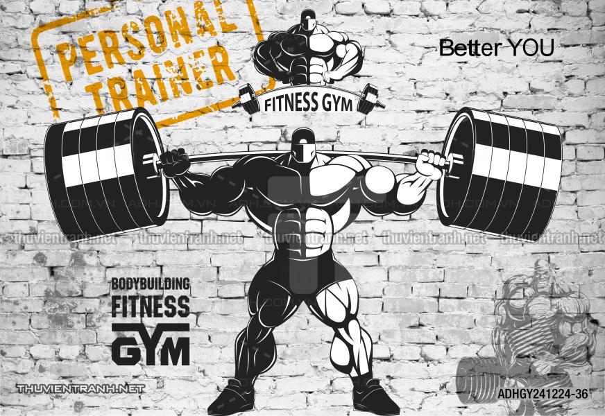  Tranh dán tường Phòng tập Gym, Thể Hình - Tranh tường chất lượng cao
