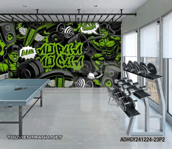 Tranh dán tường Phòng tập Gym - Tranh tường chất lượng cao