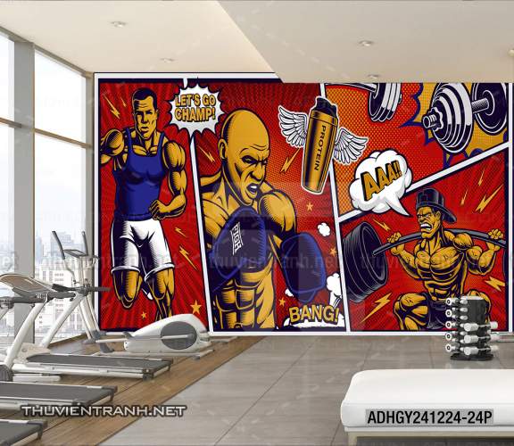 Tranh dán tường Phòng tập Gym - Tranh tường chất lượng cao