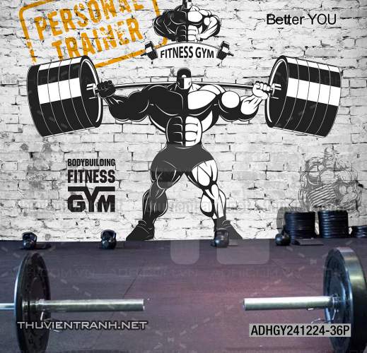 Tranh dán tường Phòng tập Gym - Tranh tường chất lượng cao