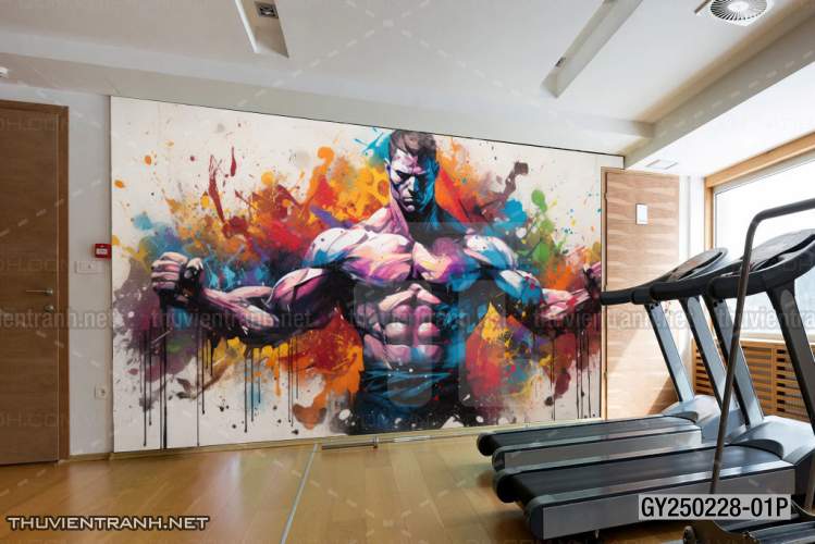 Tranh tường phòng GYM, tranh dán club Thể Hình - Tranh tường chất lượng cao