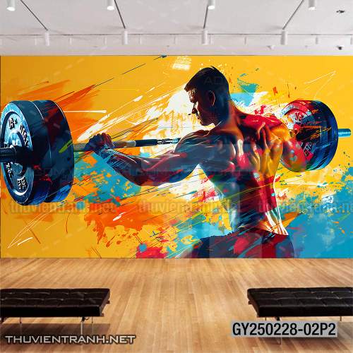 Tranh tường phòng GYM, tranh dán club Thể Hình - Tranh tường chất lượng cao