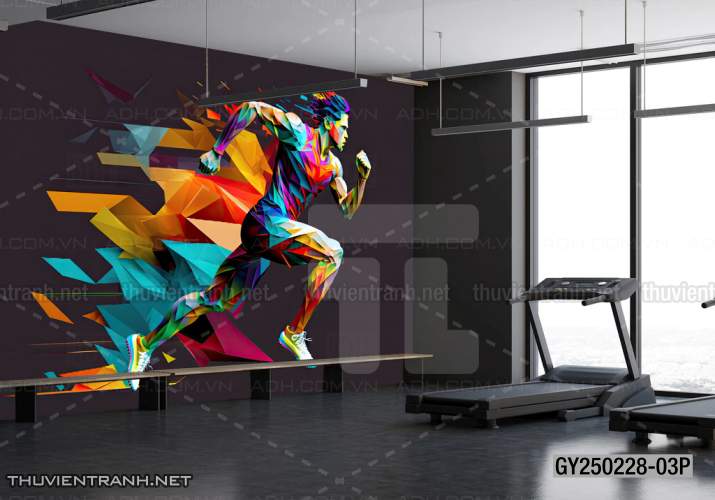 Tranh tường phòng GYM, tranh dán club Thể Hình - Tranh tường chất lượng cao