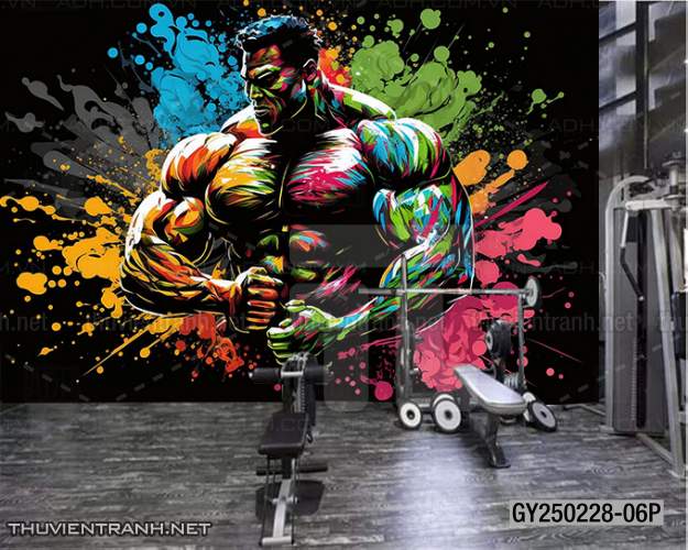 Tranh tường phòng GYM, tranh dán club Thể Hình - Tranh tường chất lượng cao