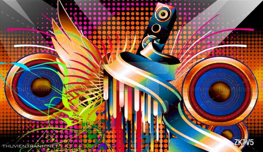 Tranh dán tường quán Karaoke - Tranh tường chất lượng cao