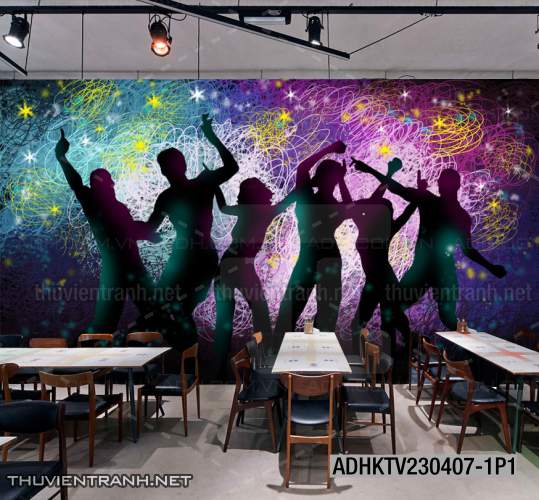  Tranh dán tường quán Karaoke, nền tường karaoke - Tranh tường chất lượng cao