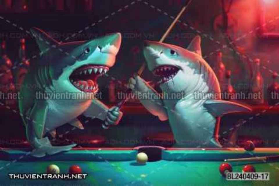 Tranh đàn Cá mập chơi bi-a - Kết quả tìm kiếm tranh tường