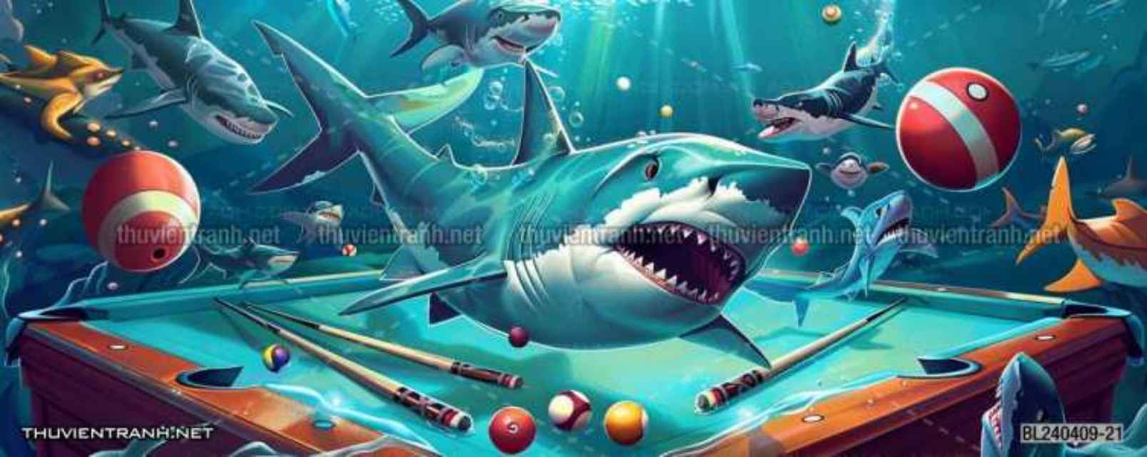Tranh đàn Cá mập chơi bi-a - Kết quả tìm kiếm tranh tường