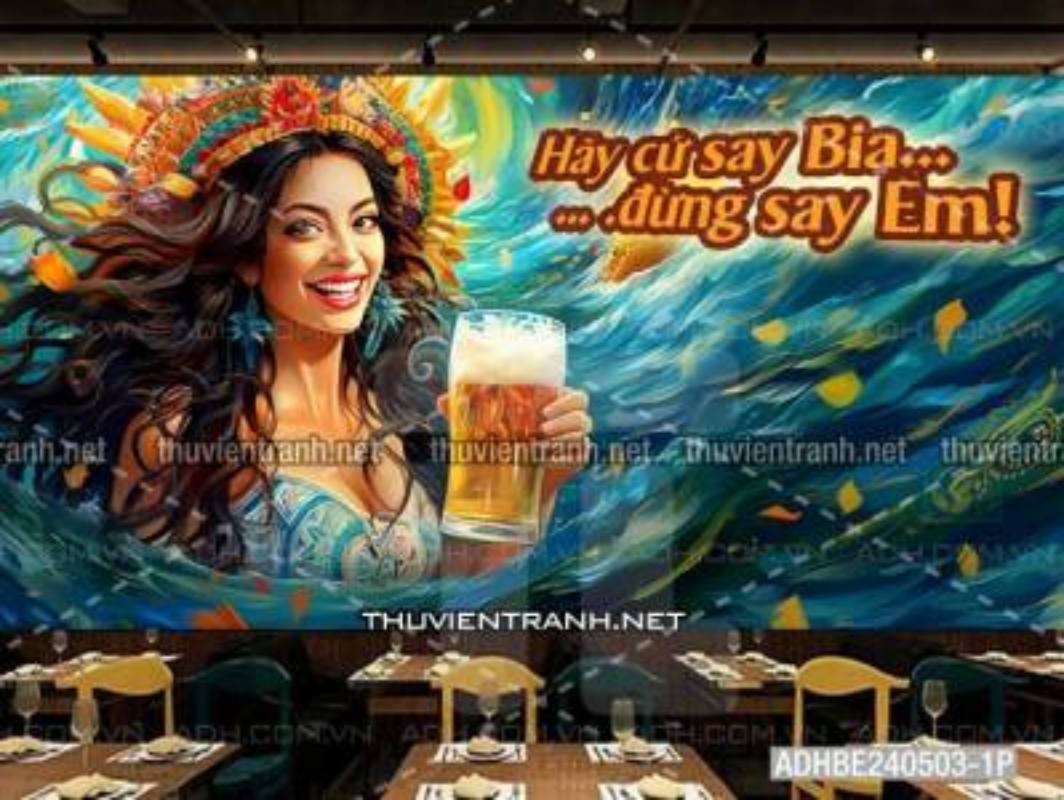 Tranh dán tường Quán Bia- Quán Nhậu  - Kết quả tìm kiếm tranh tường