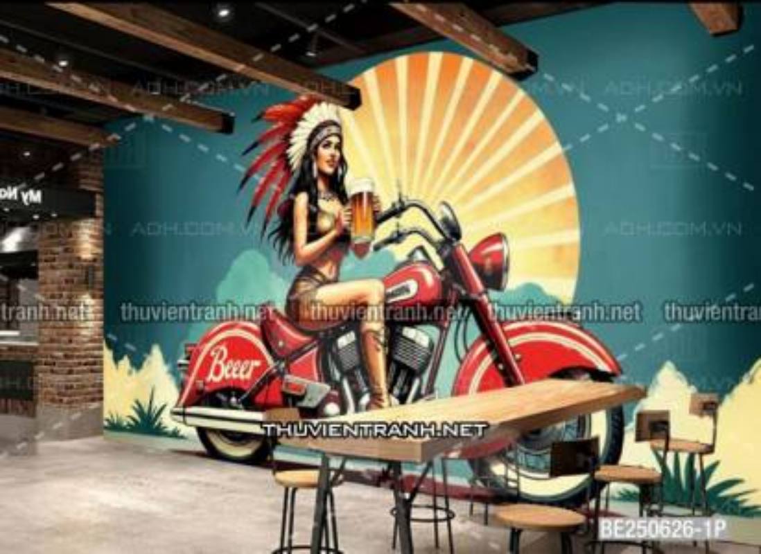 Tranh dán tường Quán Bia- Quán Nhậu- Quán lẩu, nướng, quán ăn - Tranh tường chất lượng cao