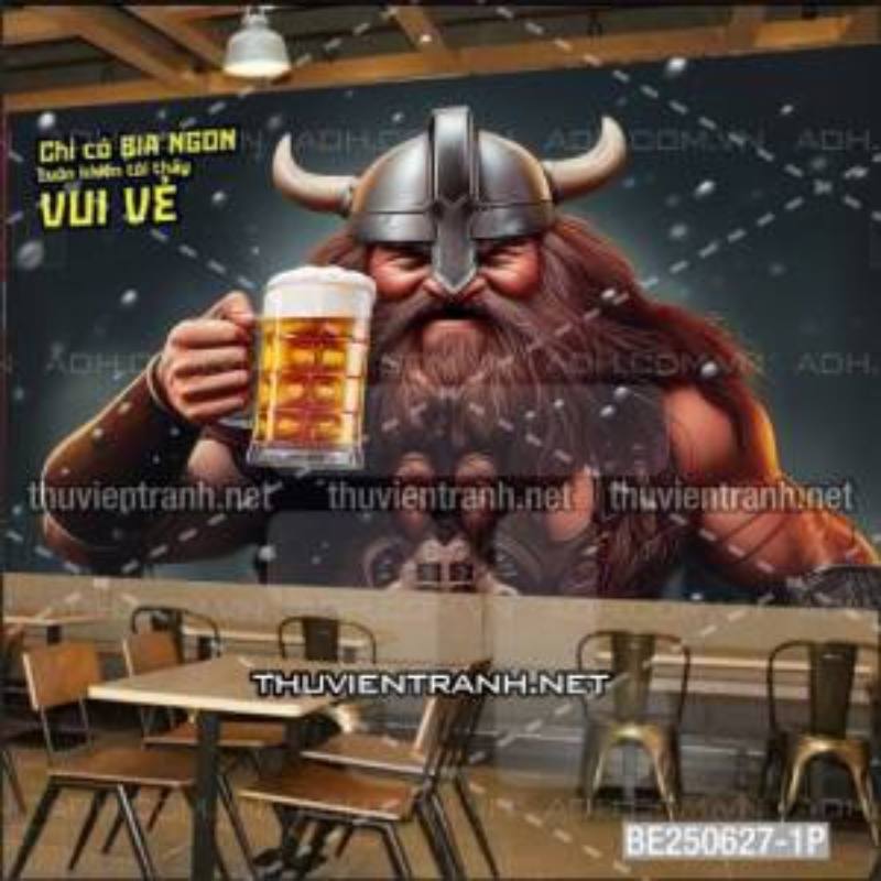 Tranh dán tường Quán Bia- Quán Nhậu- Quán lẩu, nướng, quán ăn - Tranh tường chất lượng cao