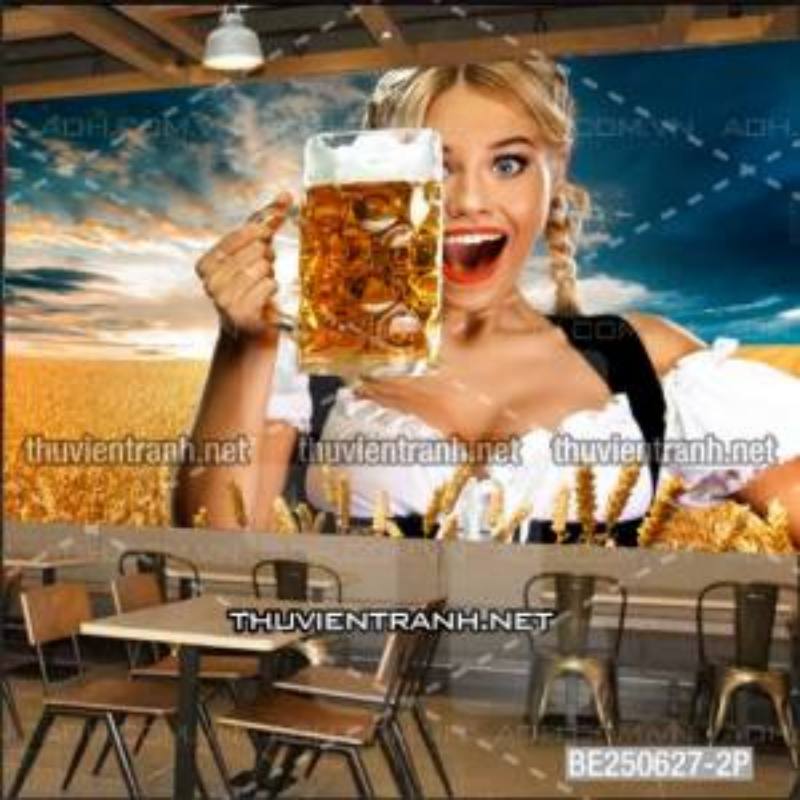 Tranh dán tường Quán Bia- Quán Nhậu- Quán lẩu, nướng, quán ăn - Tranh tường chất lượng cao