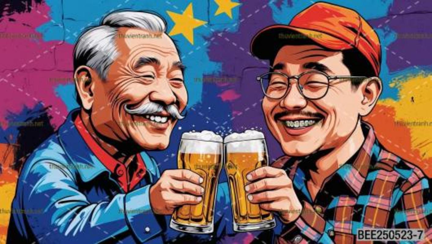 Tranh dán tường Quán Bia- Quán Nhậu- Quán lẩu, nướng, quán ăn - Tranh tường chất lượng cao