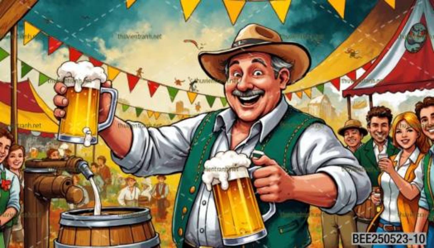 Tranh dán tường Quán Bia- Quán Nhậu- Quán lẩu, nướng, quán ăn - Tranh tường chất lượng cao