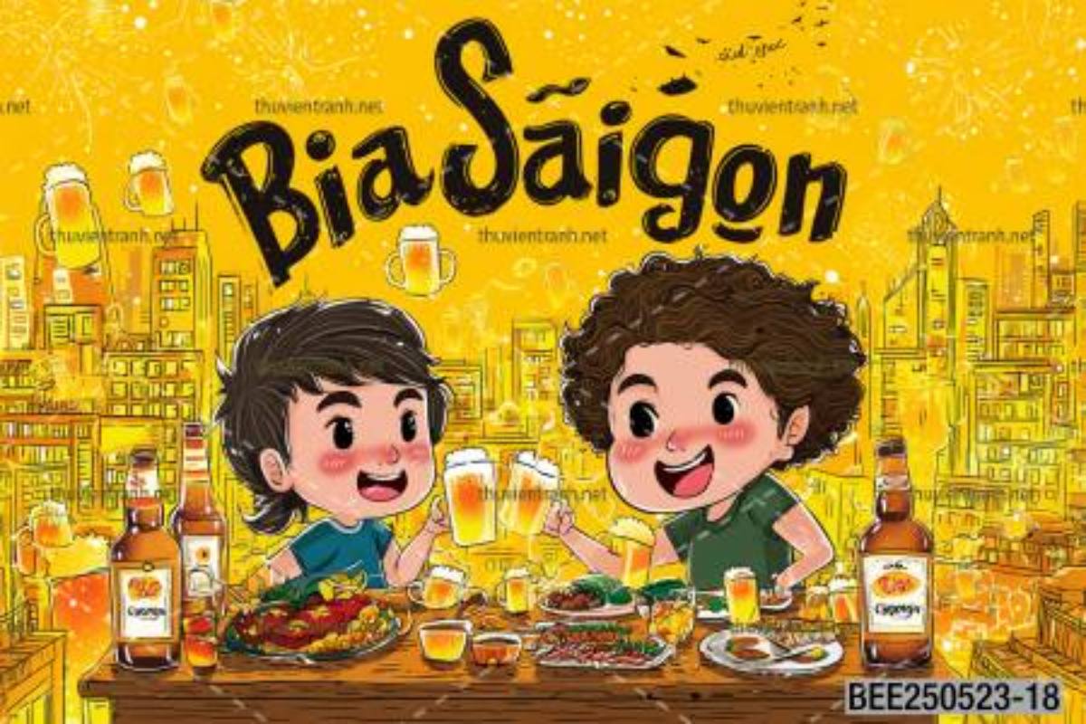 Tranh dán tường Quán Bia- Quán Nhậu- Quán lẩu, nướng, quán ăn - Tranh tường chất lượng cao