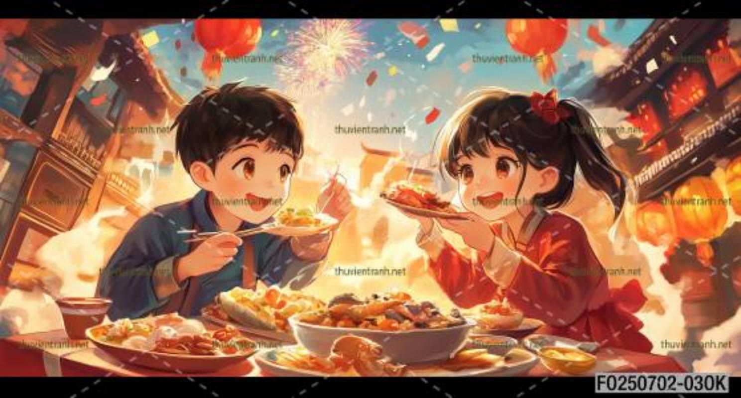 Tranh dán tường quán ăn Vặt, Mỳ cay - Tranh tường chất lượng cao
