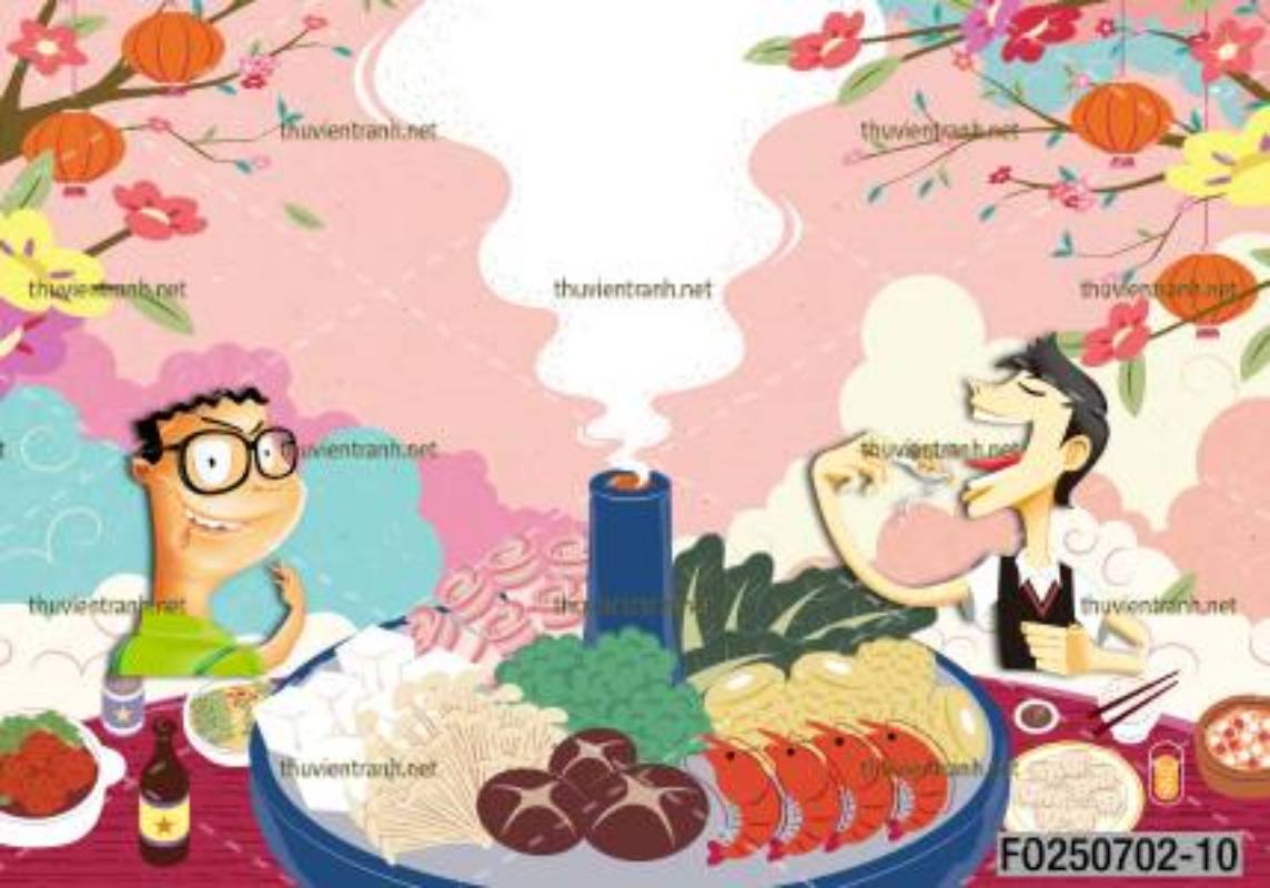 Tranh dán tường quán ăn Vặt, Mỳ cay - Tranh tường chất lượng cao