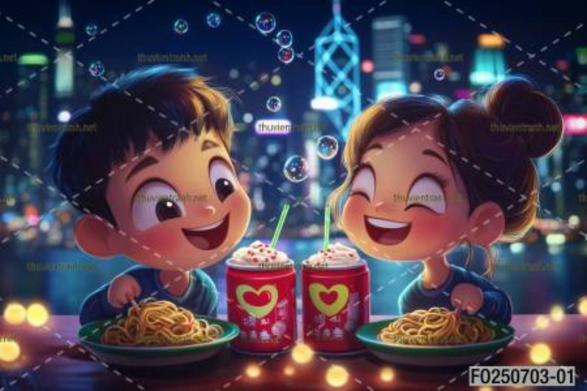 Tranh dán tường quán ăn Vặt, Mỳ cay - Tranh tường chất lượng cao