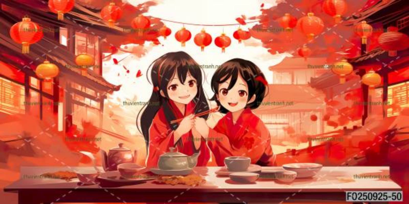  Tranh dán tường quán ăn Vặt, Mỳ cay - Tranh tường chất lượng cao