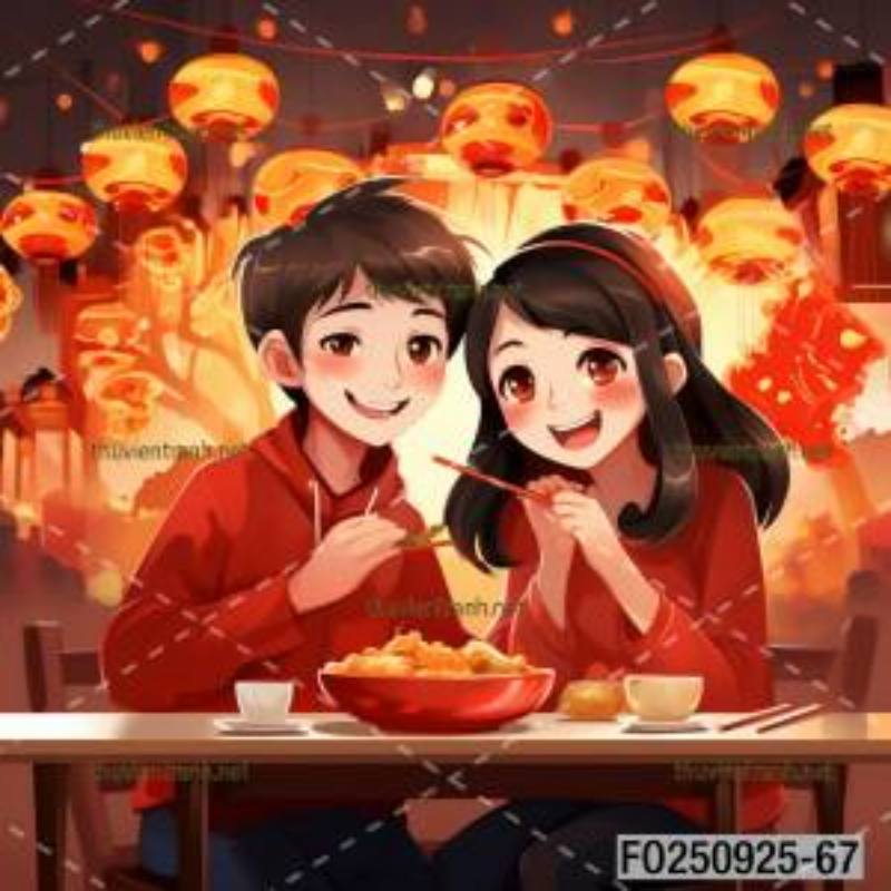  Tranh dán tường quán ăn Vặt, Mỳ cay - Tranh tường chất lượng cao