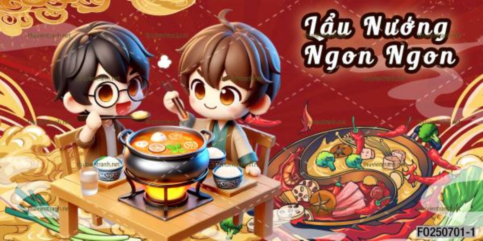  Tranh dán tường quán lẩu nướng, tranh dán tường quán lẩu, nứng BBQ - Tranh tường chất lượng cao