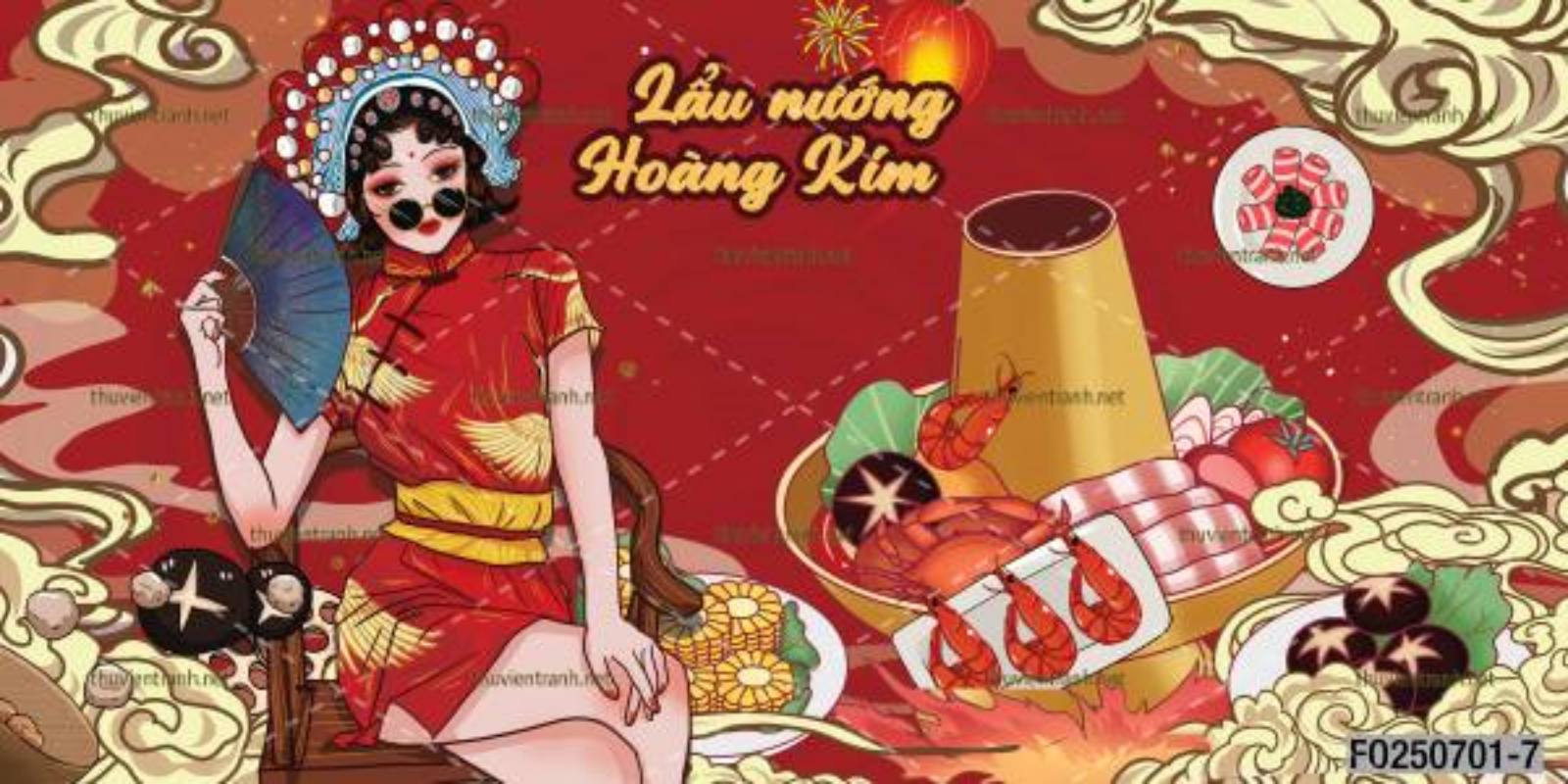  Tranh dán tường quán lẩu nướng, tranh dán tường quán lẩu, nứng BBQ - Tranh tường chất lượng cao