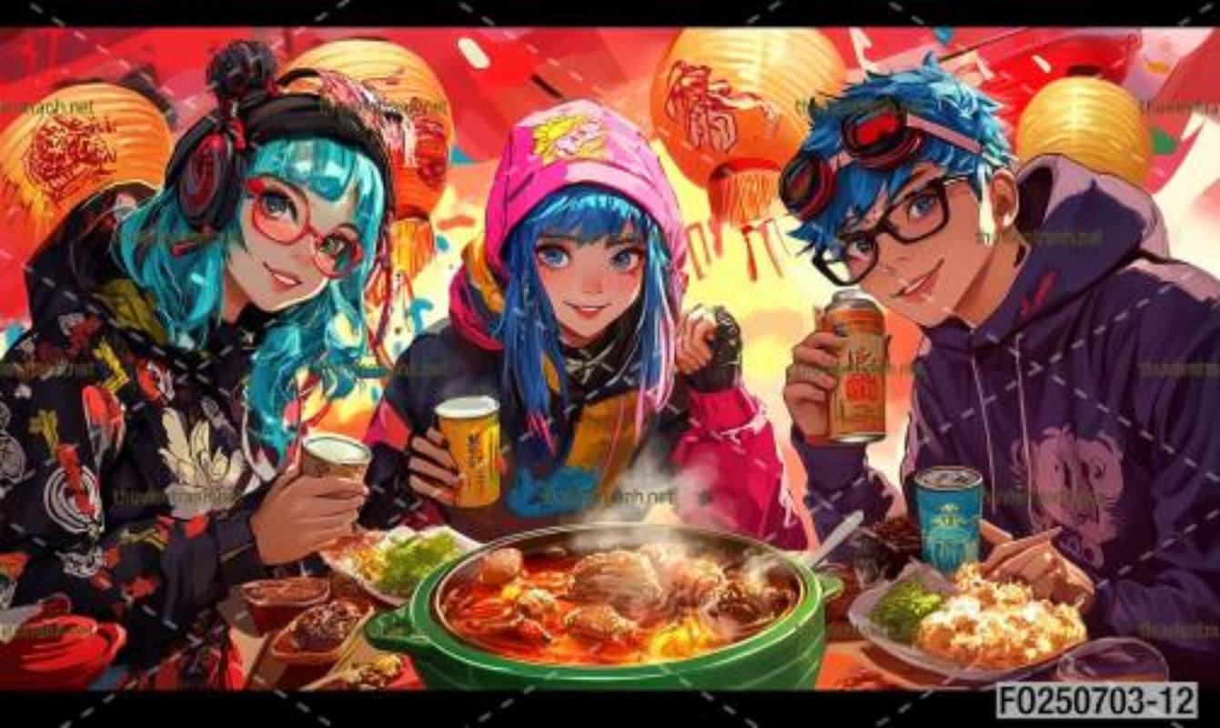  Tranh dán tường quán lẩu nướng, tranh dán tường quán lẩu, nứng BBQ - Tranh tường chất lượng cao