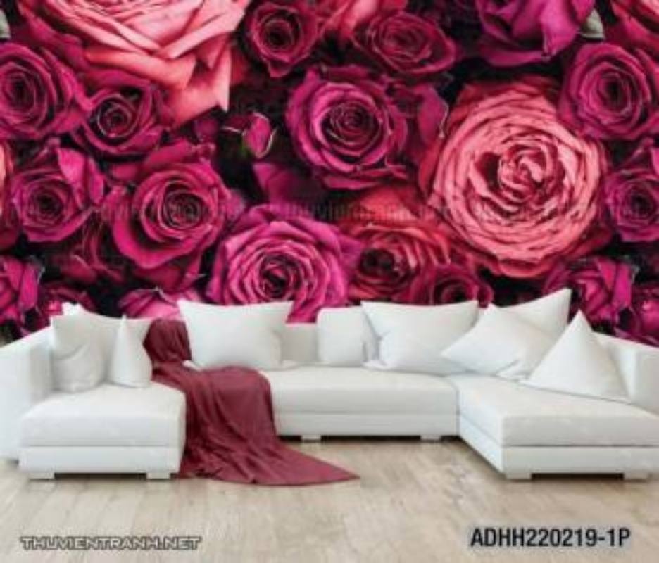 Tranh dán tường hoa , tranh dán tường hoa hồng - Tranh tường chất lượng cao