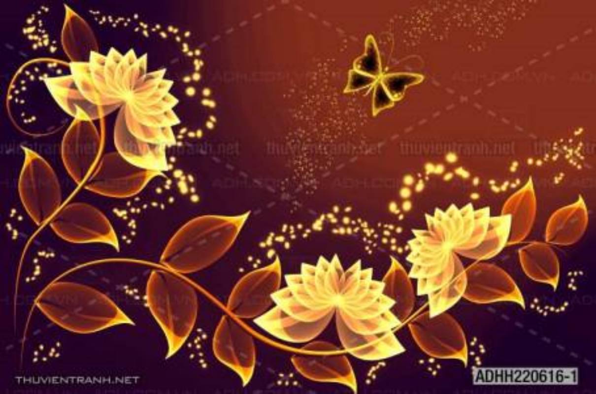 Tranh dán tường hoa , tranh dán tường hoa hồng - Tranh tường chất lượng cao
